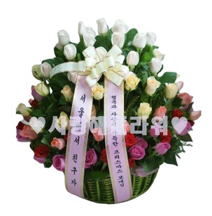 형형색색꽃바구니(100송이)